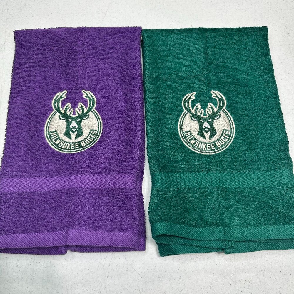 Milwaukee Bucks Towels Embroidered Hand Towel Set Bathroom Sports Basketball